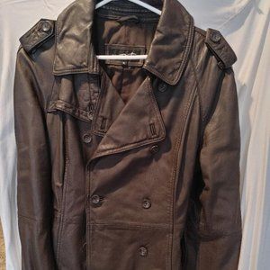 Black Rivet Military Style Leather Jacket